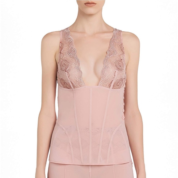 La Perla Powder Pink Silk Elements Top